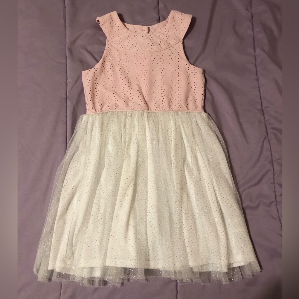 Nannette Pink and White Sparkle Dress